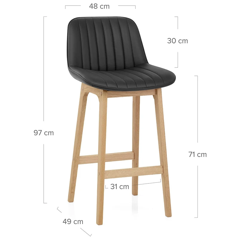 Tabouret de bar faux cuir - Cove Noir