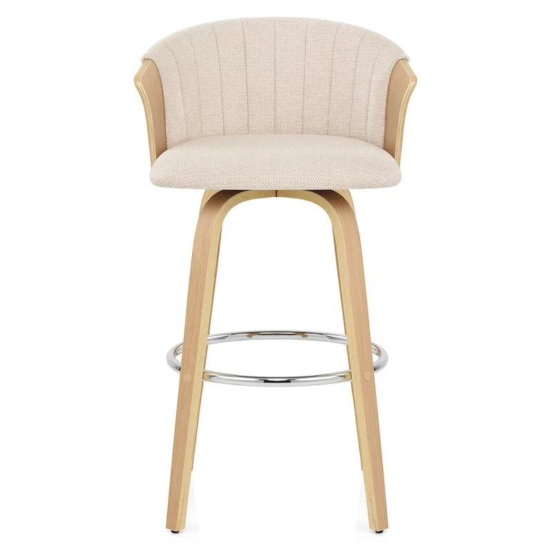 Tabouret de bar Tissu - Coral Crème