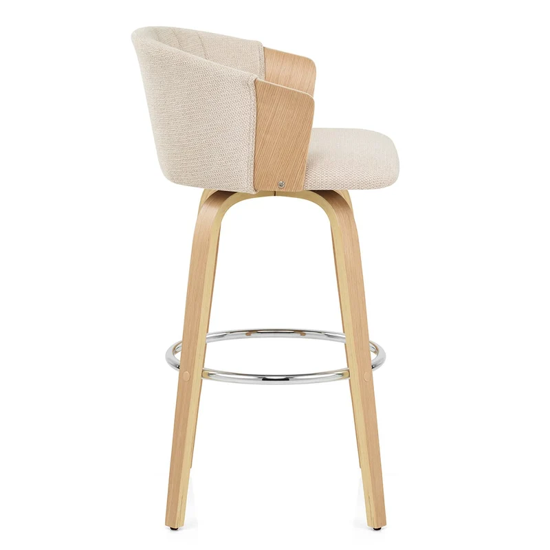 Tabouret de bar Tissu - Coral Crème