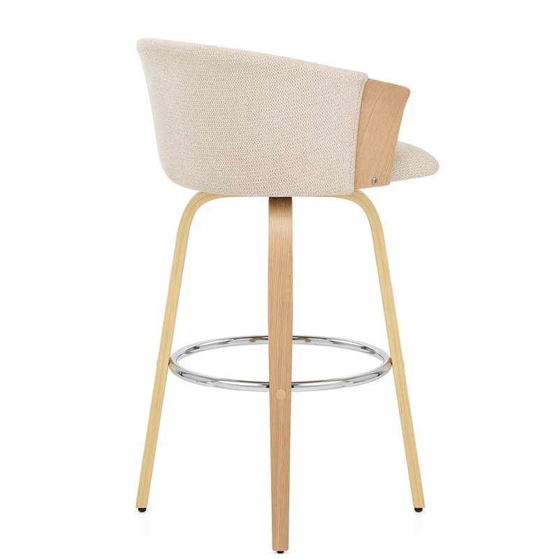 Tabouret de bar Tissu - Coral Crème