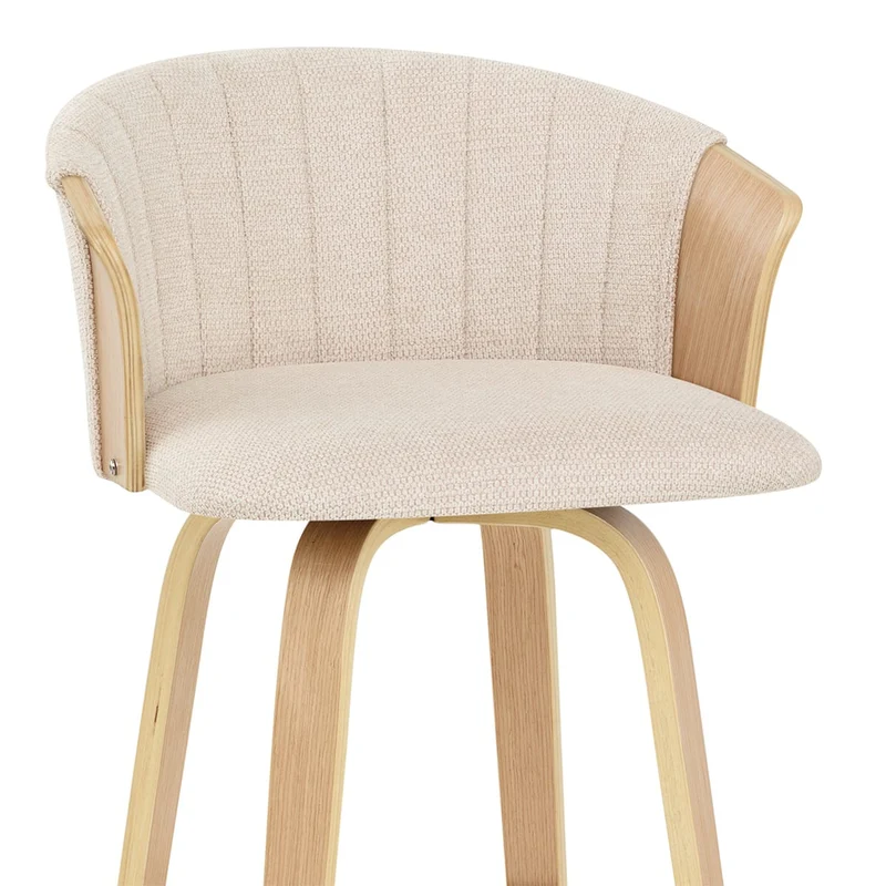Tabouret de bar Tissu - Coral Crème