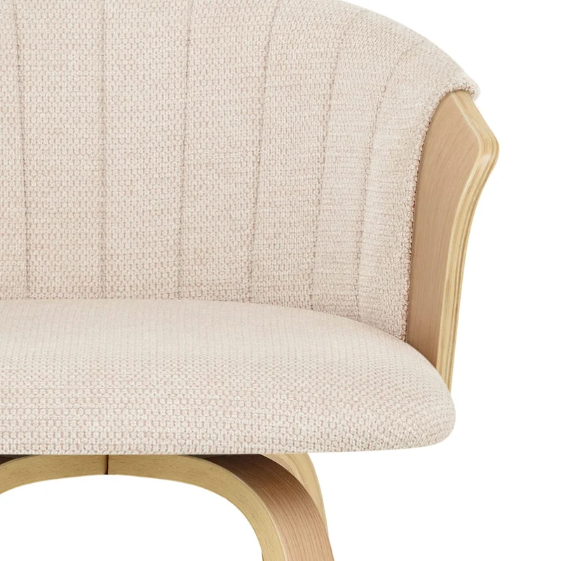 Tabouret de bar Tissu - Coral Crème