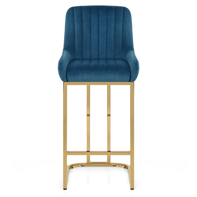 Tabouret de Bar Velours - Paget Bleu