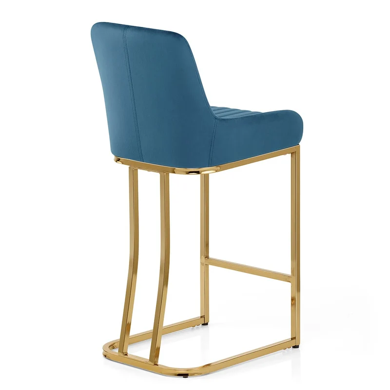 Tabouret de Bar Velours - Paget Bleu