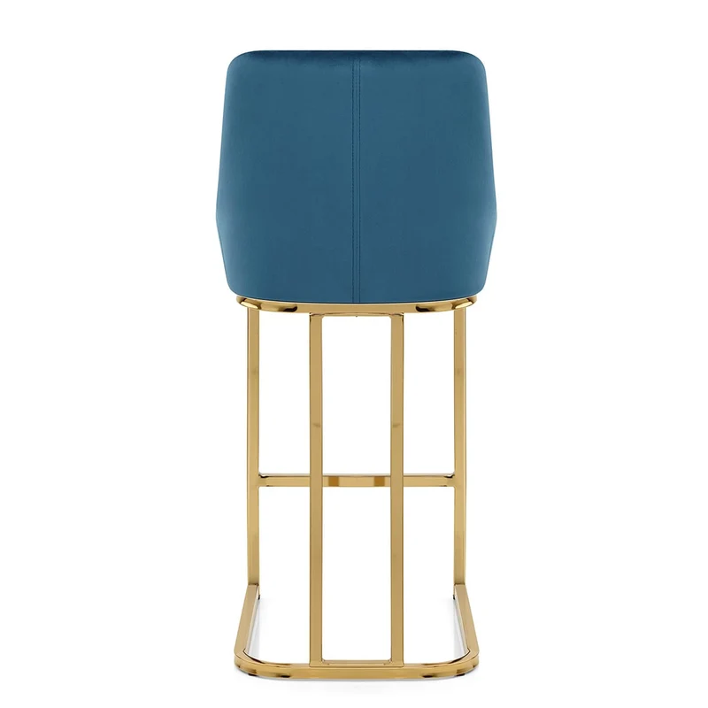 Tabouret de Bar Velours - Paget Bleu