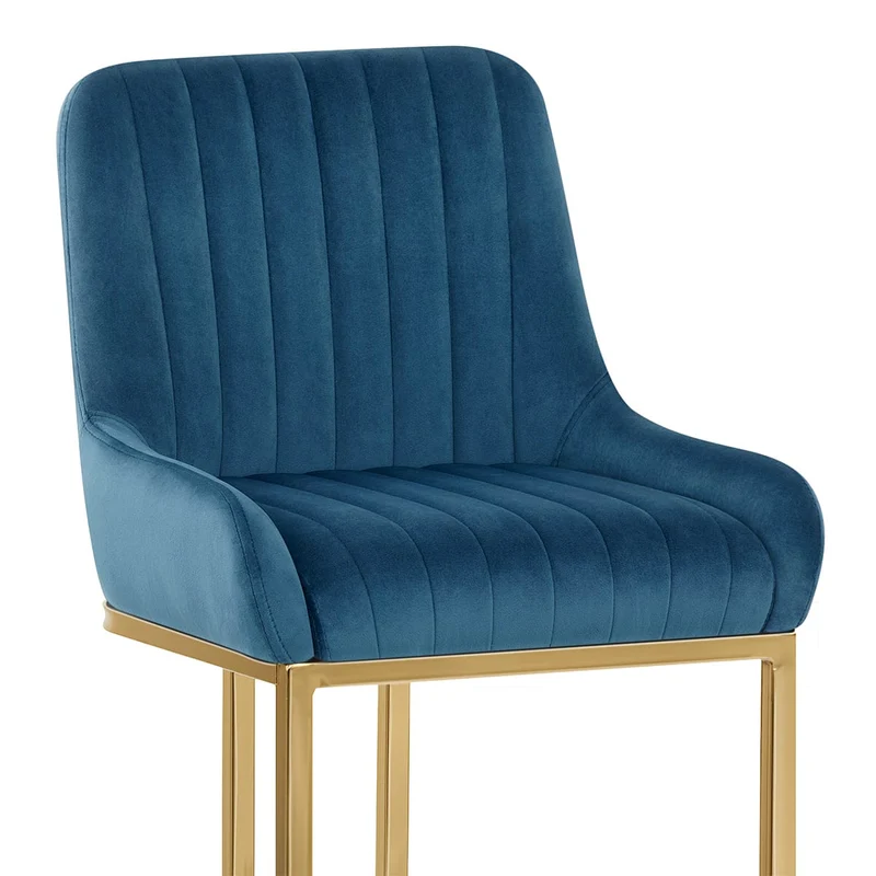 Tabouret de Bar Velours - Paget Bleu