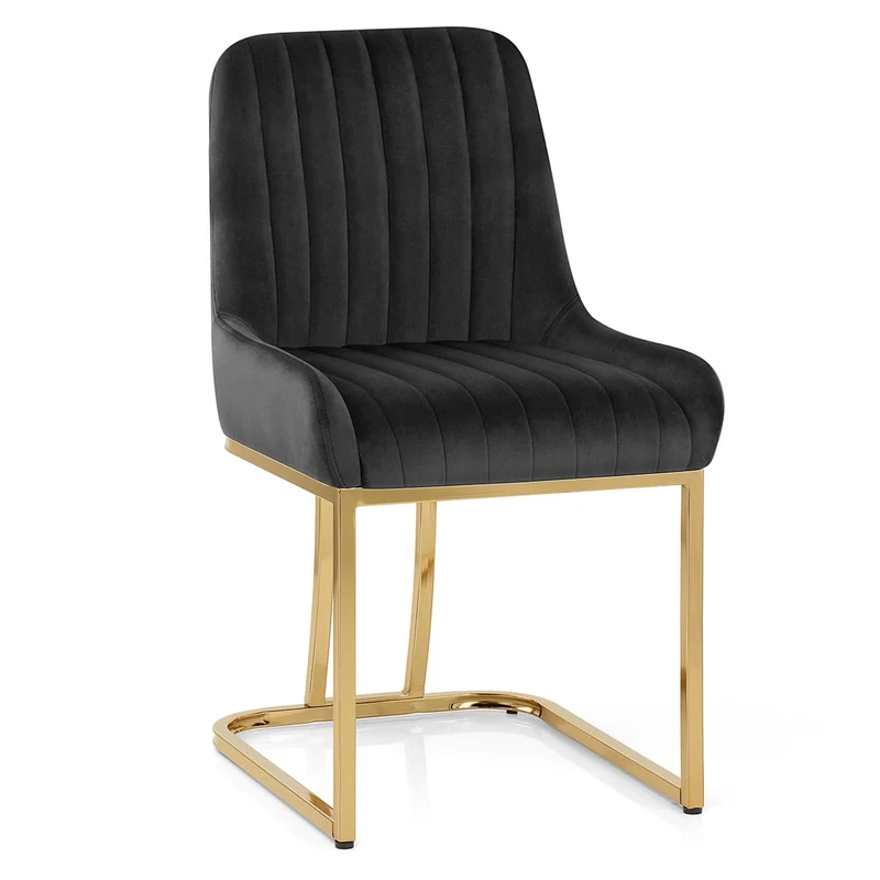 Chaise Velours - Paget Noir