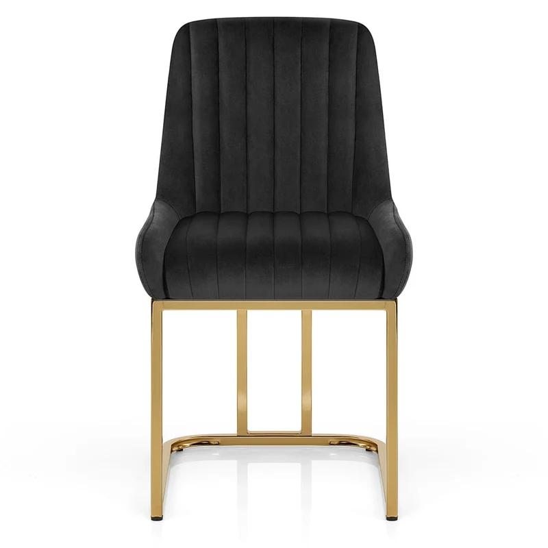 Chaise Velours - Paget Noir