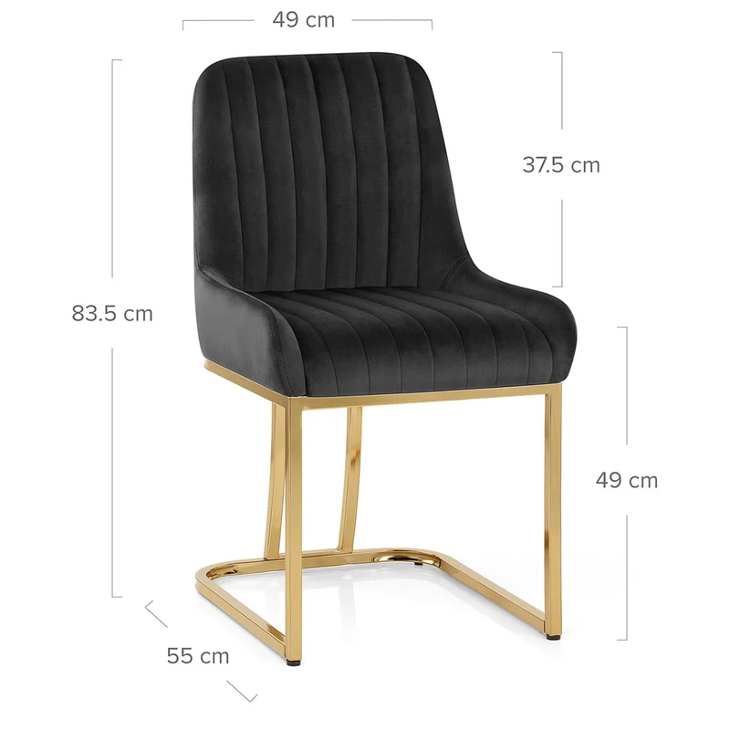 Chaise Velours - Paget Noir