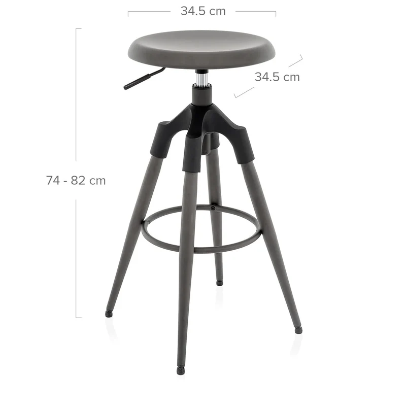 Tabouret de Bar Métal - Onyx Gris