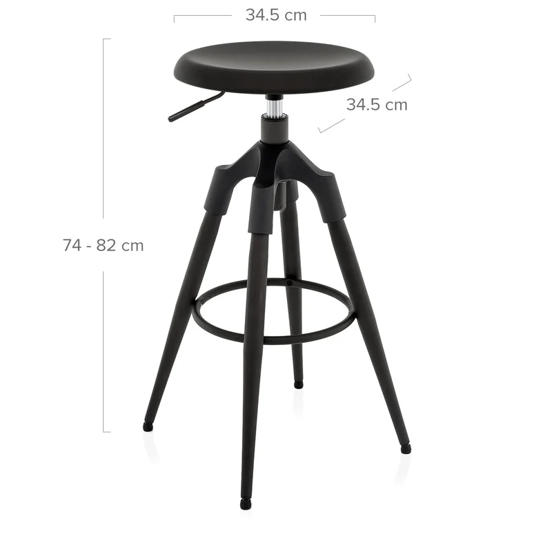 Tabouret de Bar Métal - Onyx Noir