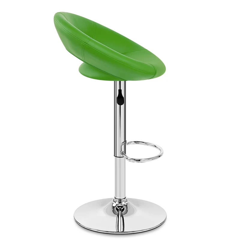 Chaise de Bar Faux Cuir Chrome - Crescent Matelassé Vert