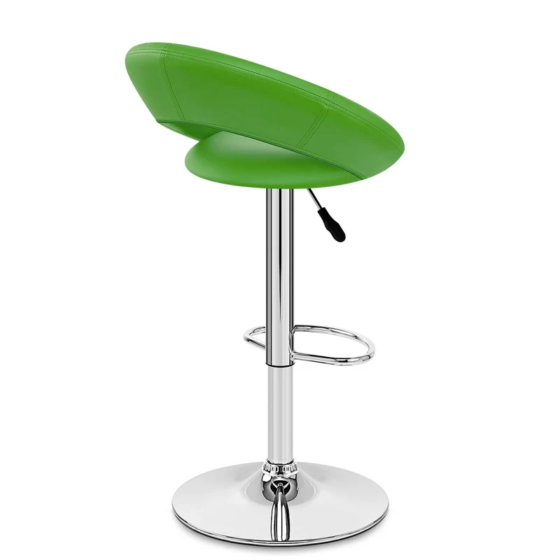 Chaise de Bar Faux Cuir Chrome - Crescent Matelassé Vert