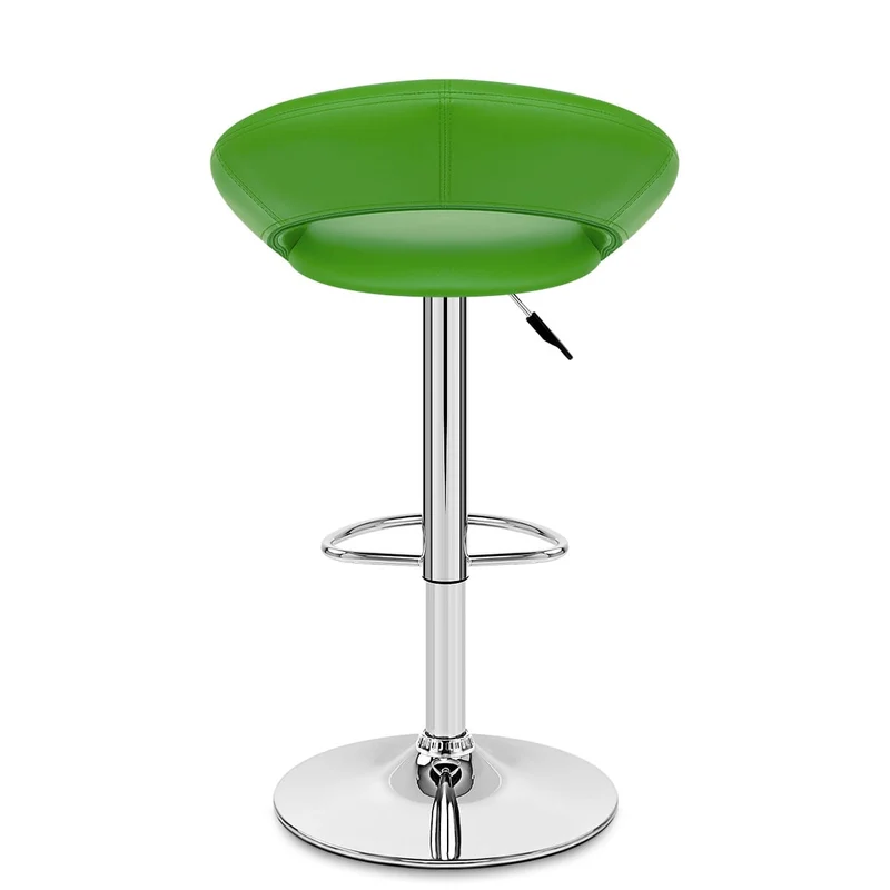 Chaise de Bar Faux Cuir Chrome - Crescent Matelassé Vert