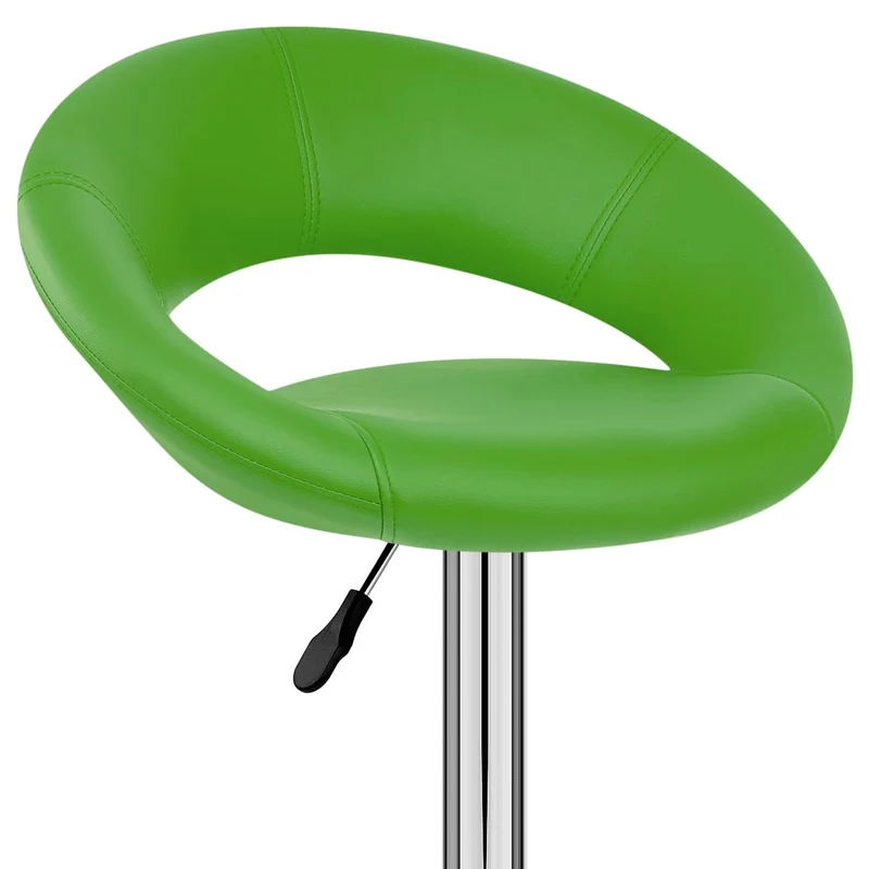 Chaise de Bar Faux Cuir Chrome - Crescent Matelassé Vert