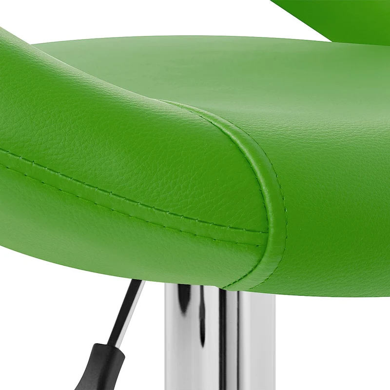 Chaise de Bar Faux Cuir Chrome - Crescent Matelassé Vert