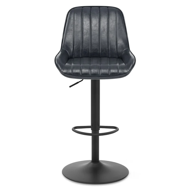 Tabouret de Faux Cuir Réglable - Mustang Bleu Foncé