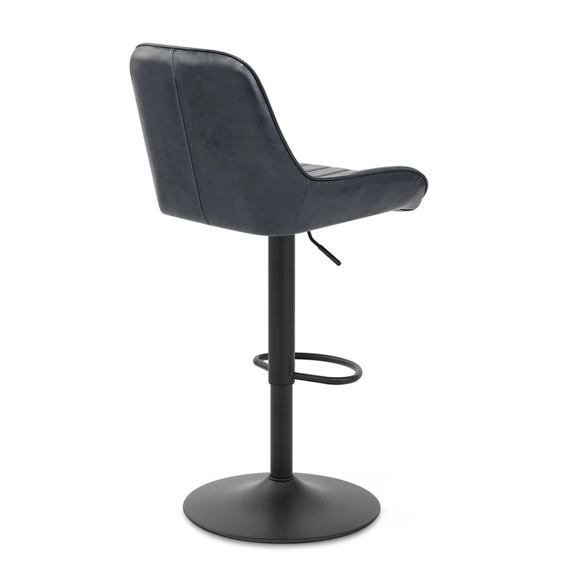 Tabouret de Faux Cuir Réglable - Mustang Bleu Foncé