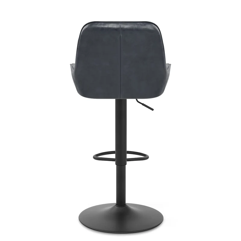 Tabouret de Faux Cuir Réglable - Mustang Bleu Foncé