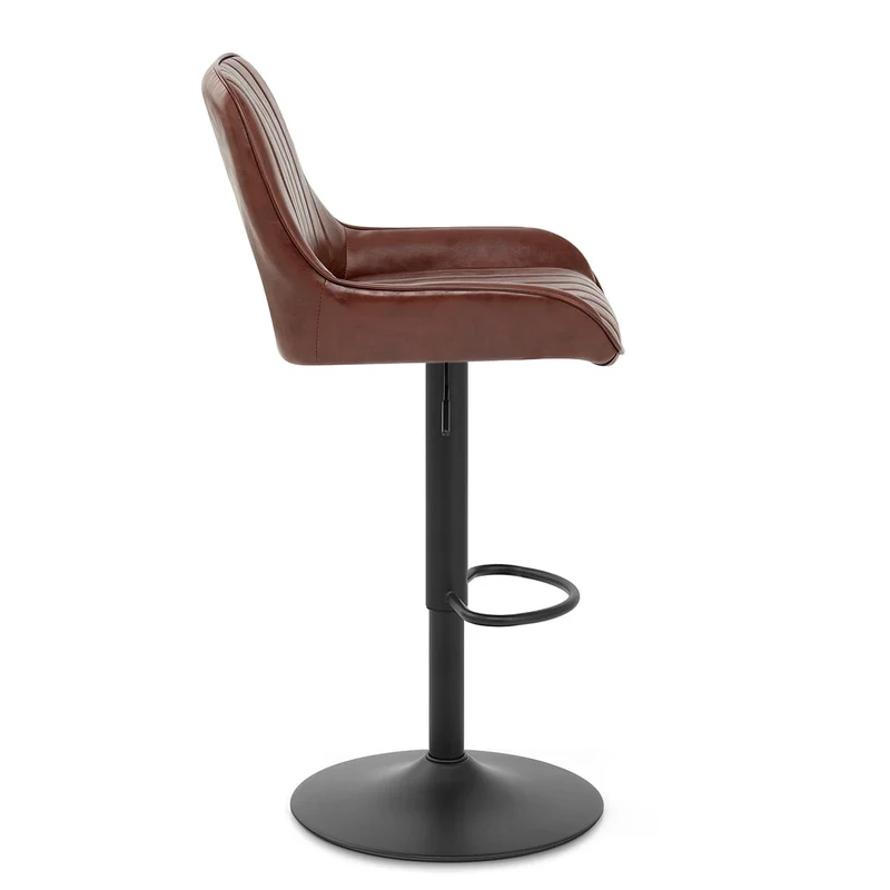 Tabouret de Faux Cuir Réglable - Mustang Marron