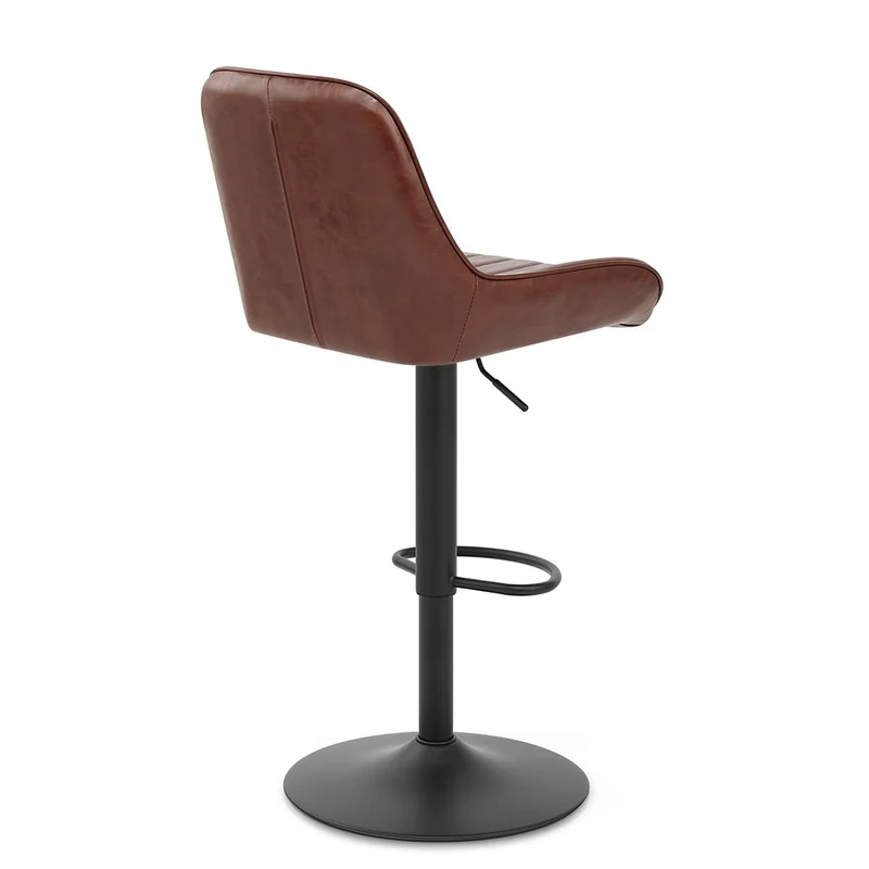 Tabouret de Faux Cuir Réglable - Mustang Marron