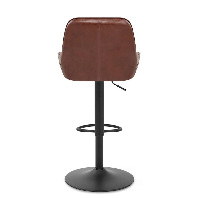 Tabouret de Faux Cuir Réglable - Mustang Marron
