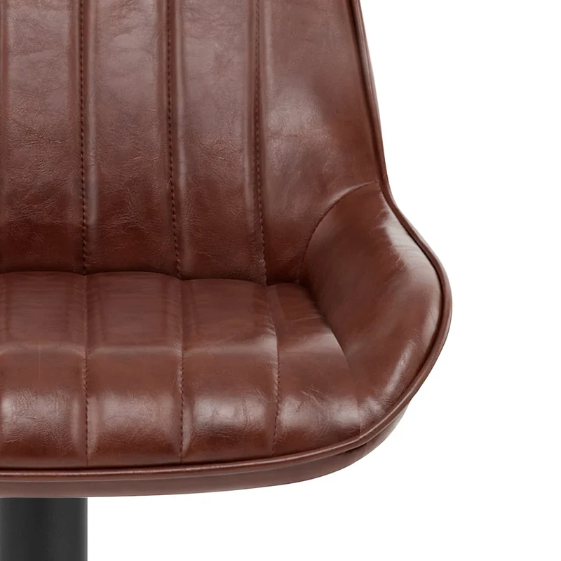 Tabouret de Faux Cuir Réglable - Mustang Marron