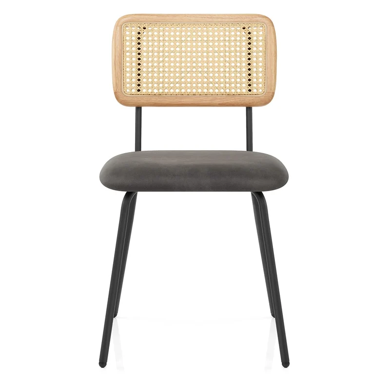 Chaise Faux Cuir - Cassis Gris Foncé