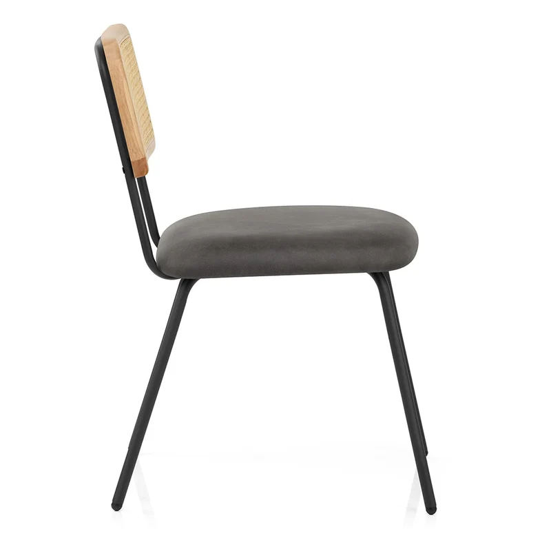 Chaise Faux Cuir - Cassis Gris Foncé