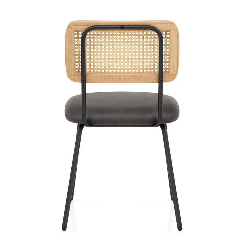 Chaise Faux Cuir - Cassis Gris Foncé