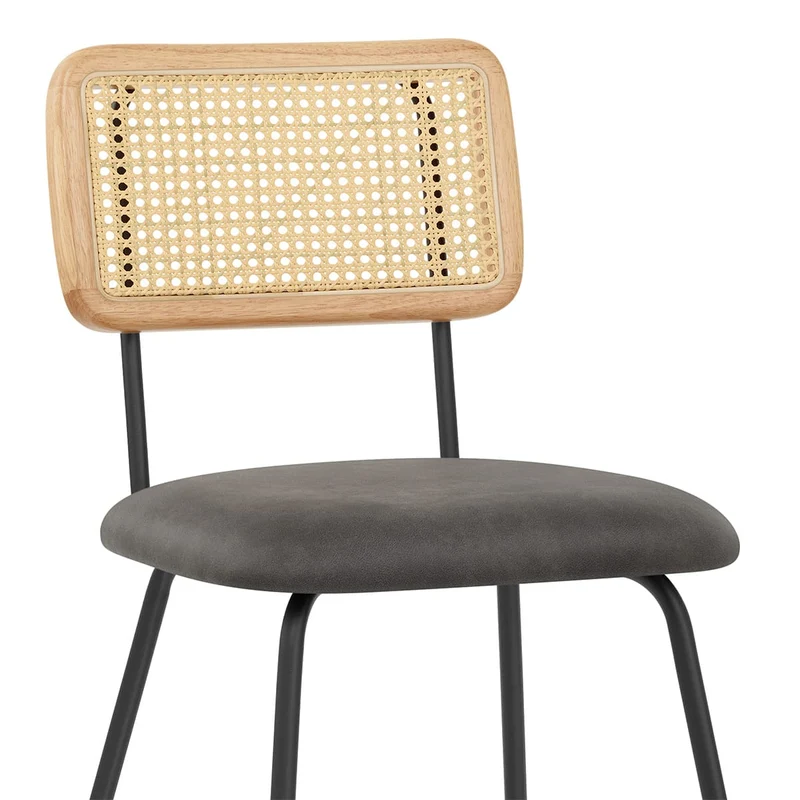 Chaise Faux Cuir - Cassis Gris Foncé