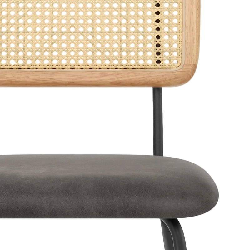 Chaise Faux Cuir - Cassis Gris Foncé