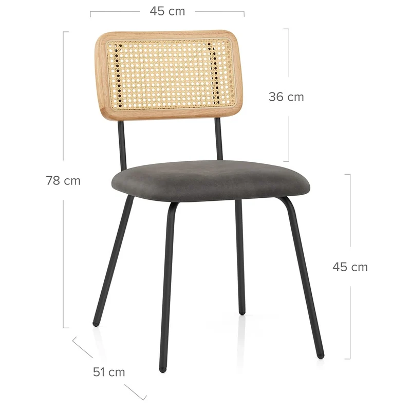 Chaise Faux Cuir - Cassis Gris Foncé