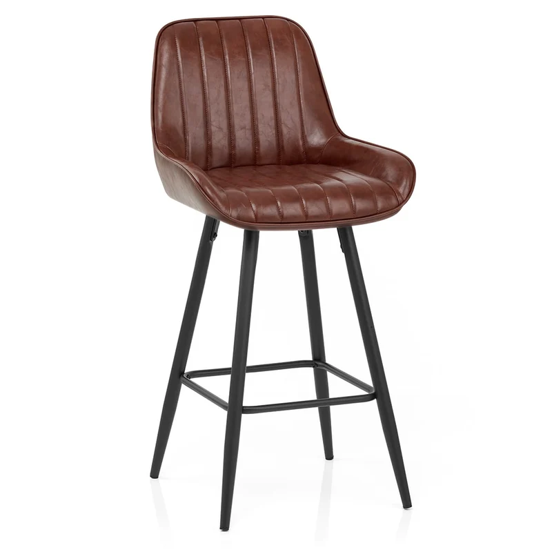 Tabouret Faux Cuir - Mustang Marron