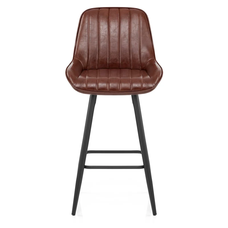 Tabouret Faux Cuir - Mustang Marron