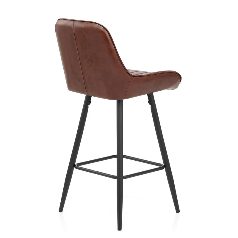 Tabouret Faux Cuir - Mustang Marron