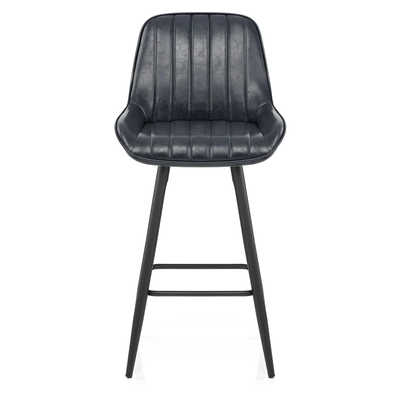 Tabouret Faux Cuir - Mustang Bleu Foncé