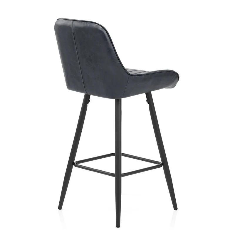 Tabouret Faux Cuir - Mustang Bleu Foncé