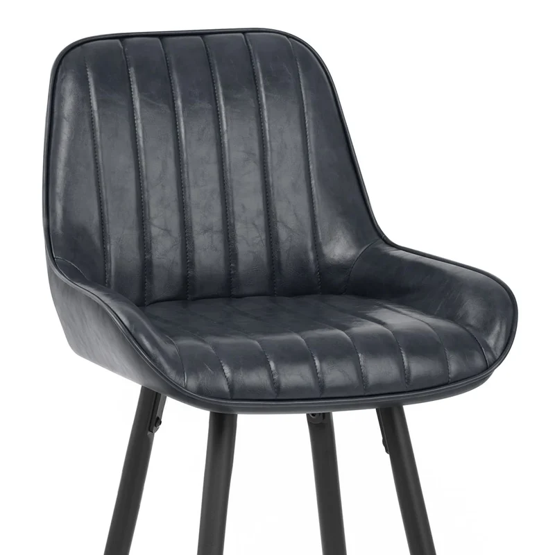 Tabouret Faux Cuir - Mustang Bleu Foncé