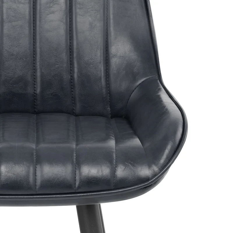 Tabouret Faux Cuir - Mustang Bleu Foncé