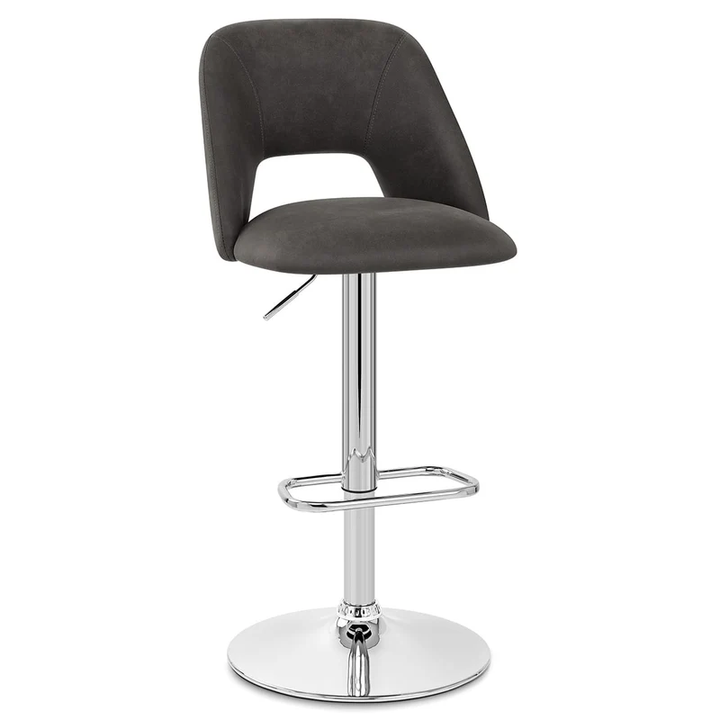 Tabouret de Bar Faux Cuir - Phoenix Gris Foncé