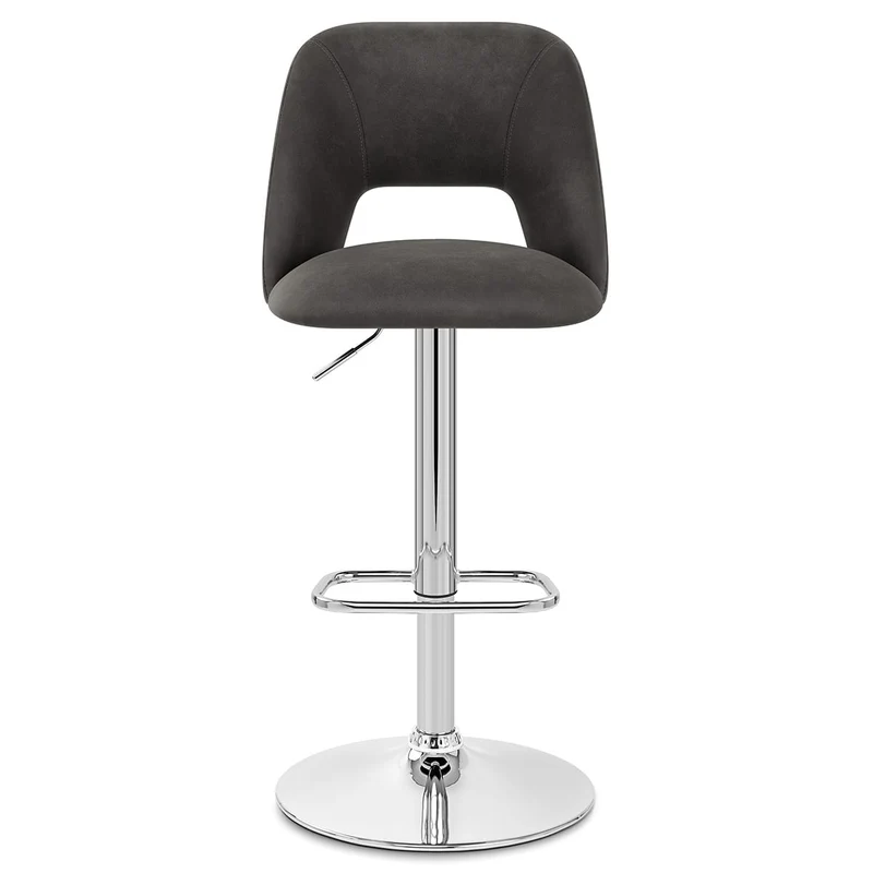 Tabouret de Bar Faux Cuir - Phoenix Gris Foncé