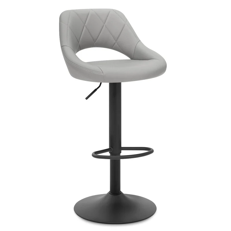 Tabouret de Bar Faux Cuir - Nadia Gris