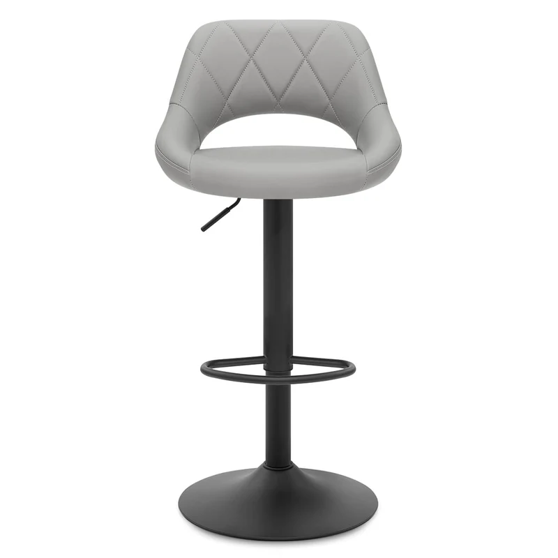 Tabouret de Bar Faux Cuir - Nadia Gris