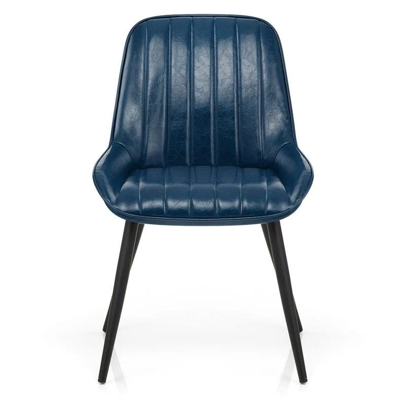Chaise Faux Cuir - Mustang Bleu