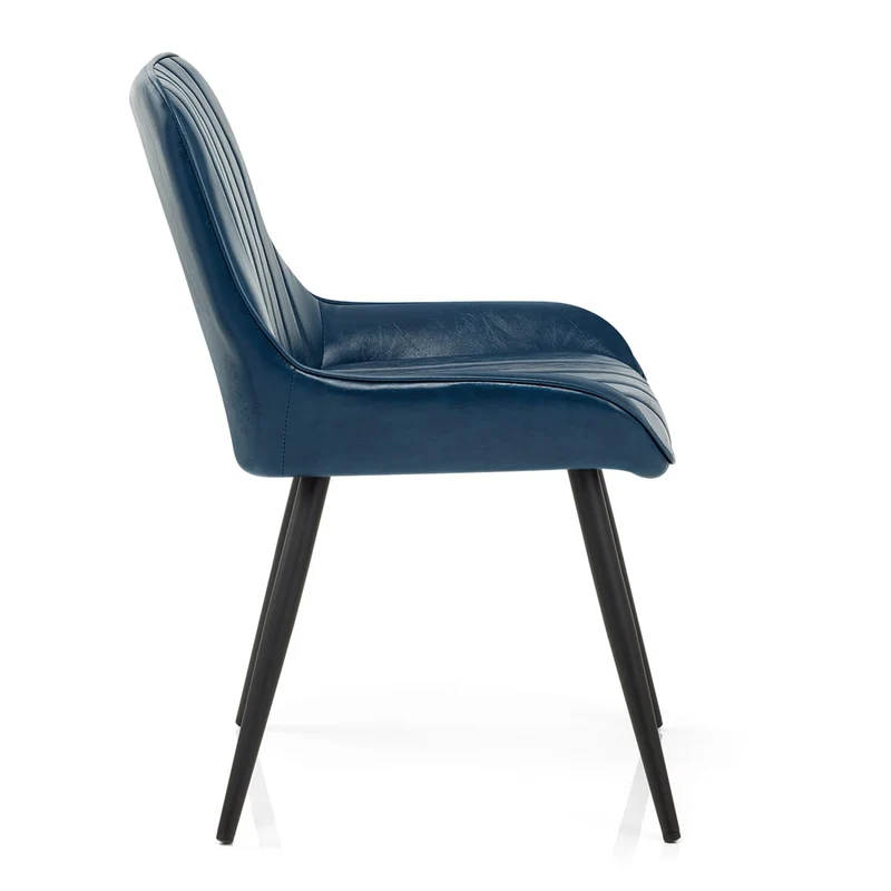 Chaise Faux Cuir - Mustang Bleu