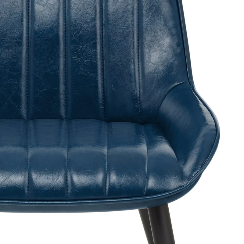 Chaise Faux Cuir - Mustang Bleu