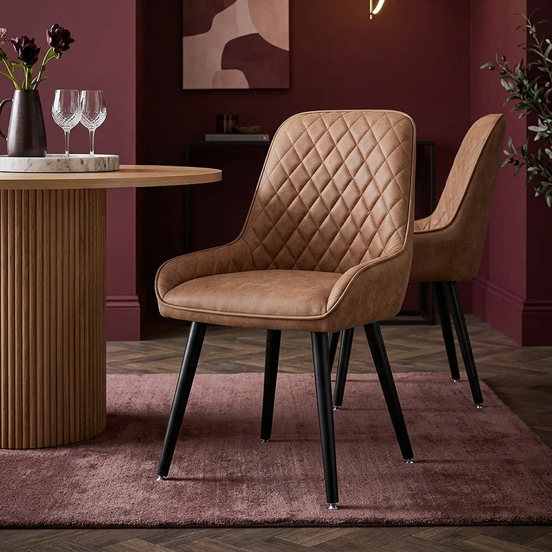 Chaise Faux Cuir - Azure Marron