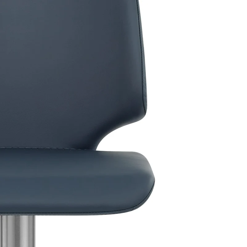 Tabouret de Bar Faux Cuir Chrome Brossé - Mode Bleu