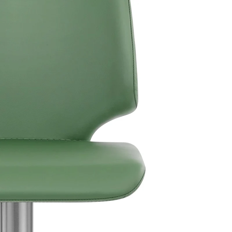 Tabouret de Bar Faux Cuir Chrome Brossé - Mode Vert
